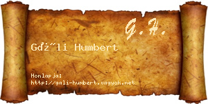Gáli Humbert névjegykártya